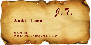 Janki Timur névjegykártya